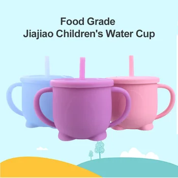 

5 Colors 200ml Silicone Water Cup Baby Silicone Sippy Cups Feeding Cups Baby Drinkware For Toddlers Kids With Silicone Straw Cup