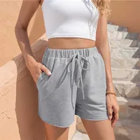 2021 Summer Shorts Women Fashion Drawstring Plus Size Casual Loose Sports Hot Pants Solid Sexy Mini Short High Waist Femme
