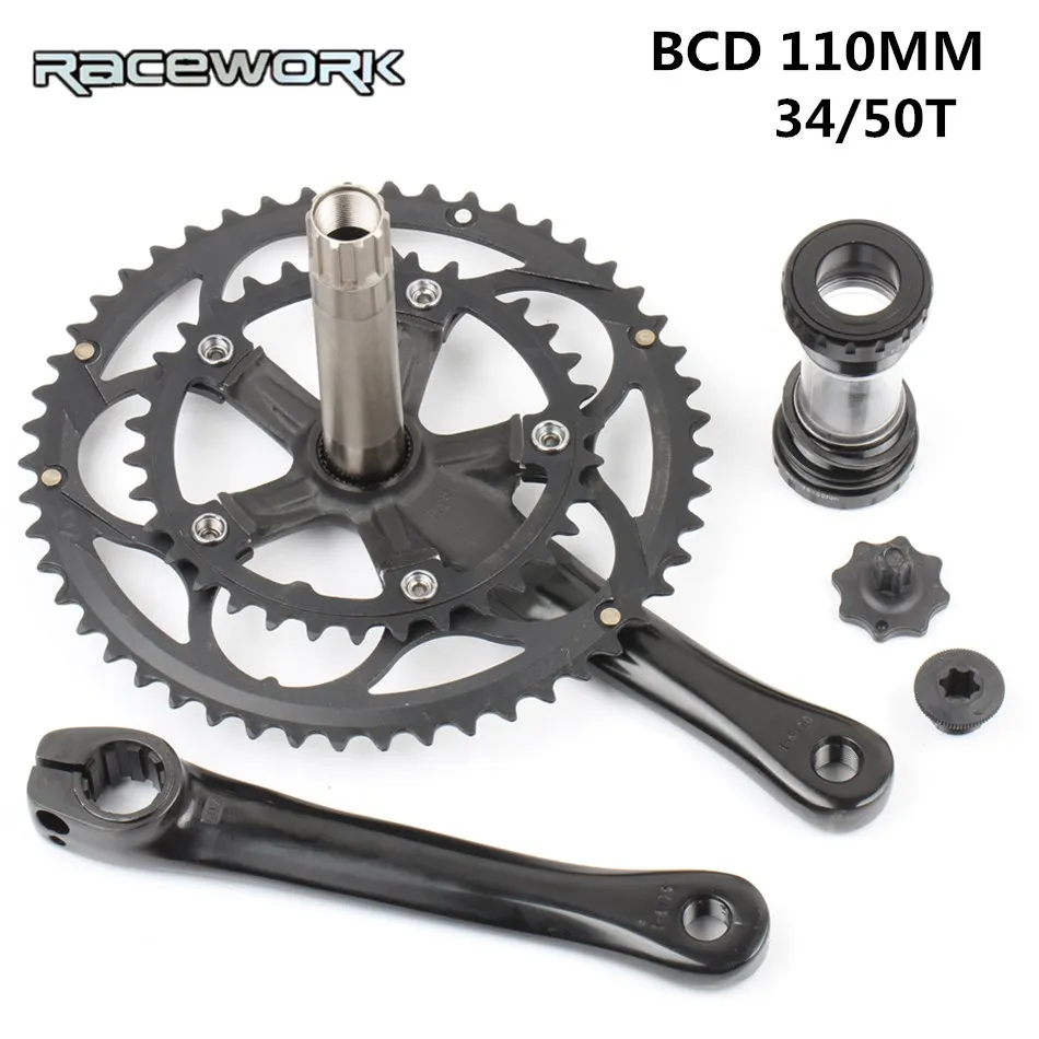 RACEWORK ROAD Crankset 170 мм 110 BCD цепное кольцо Корона 34T 50T алюминиевый сплав сталь с нижним кронштейном