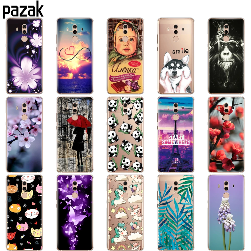silicone Case For Huawei Mate 10 Pro case soft tpu back cover Printing Drawing Phone Cover protective coque | Мобильные телефоны и