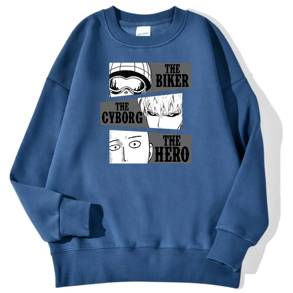 

The Biker The Cyborg THe Hero Mens Hoodies Casual Adime Pint Sportswear Fashion Loose Sweatshirts Harajuku Fleece Clothes Men's