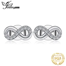 Jewelrypalace 925 стерлингов Серебряные серьги гвоздики бесконечность любви кубический цирконий, свадебные украшения Юбилей подарки для нее