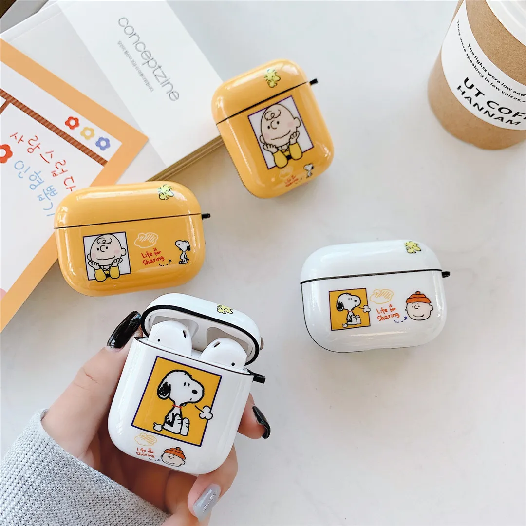 For airpods Cute Cartoon Charlie Brown Phone headphone Case for Airpods 1 2 3 Pro Wireless Bluetooth charging headset Cover | Электроника