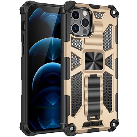 Case for iPhone 12 Pro Max 12 Mini 11 Pro Max XS Max XR 6S 7 8 Plus SE 2020 Armor Bracket Heavy Protection Phone Case Cover