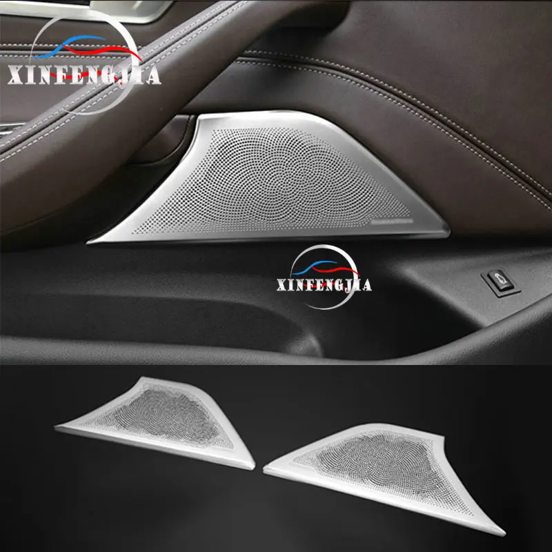 

For BMW 5 Series G30 17-19 2x Stainless Front Door Speaker Panel Cover Trim