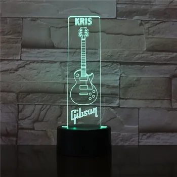 

3D Lamp Musical Instruments guitar best present for students touch sensor color changing with remote led night light lamp