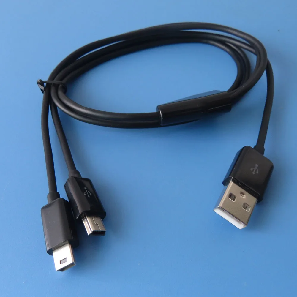 PVC разветвитель длиной 1 метр кабель питания и синхронизация 2 мини USB устройств