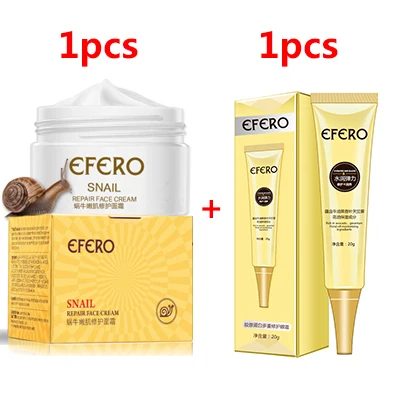 EFERO 1 шт лицо улитки крем отбеливающий дневной крем+ 1 шт Сыворотка для лица против возраста морщин Сыворотка+ 1 шт коллаген крем для глаз ремонт темных кругов - Цвет: style 4