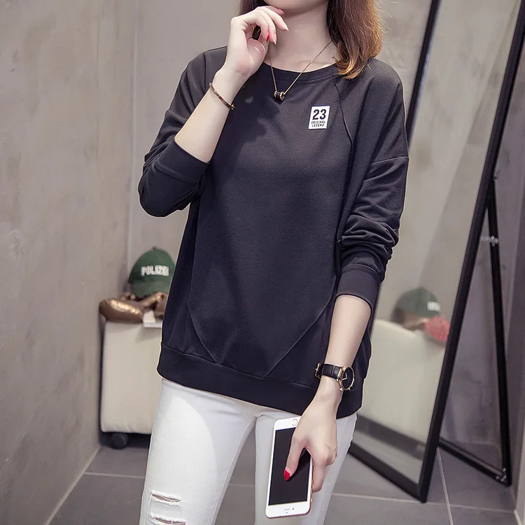 Женская однотонная хлопковая Футболка с круглым вырезом и коротким рукавом