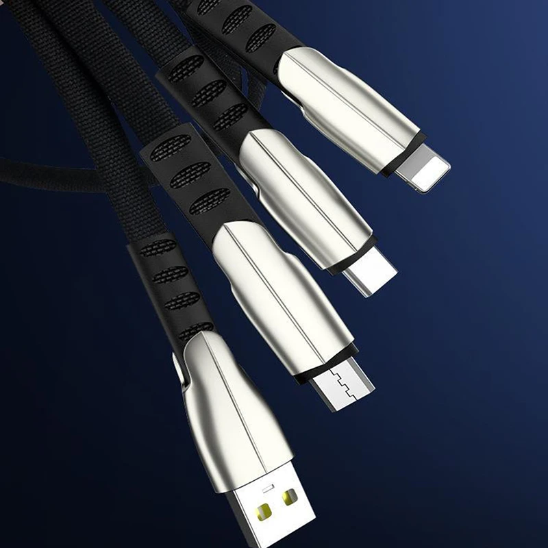 Vogek 3 в 1 USB кабель для iPhone samsung huawei Быстрая зарядка Micro USB Type C кабели для мобильных телефонов 5A линия передачи данных