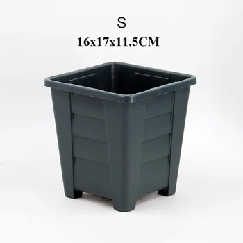 

1x Plastic+PP Square Household Flower Pot Control Pots Potted Green Plants Breathable Flowerpot For Transplanting