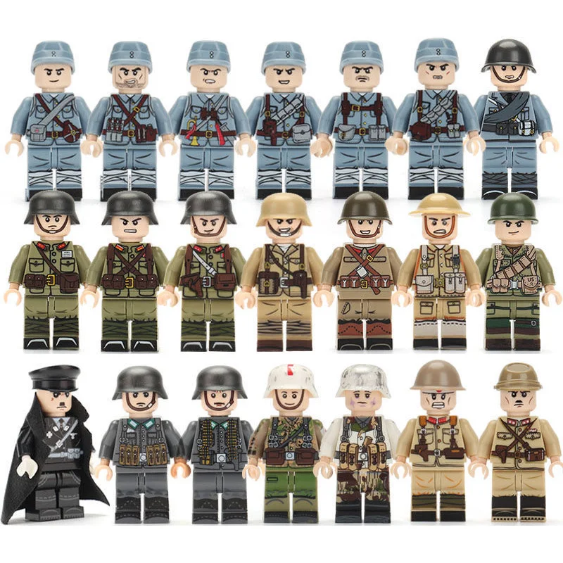 

Legos WW2 Military Building Blocks Soldier Weapons Gun Accessories Germany Soviet Union USA Bricks simulation war game kids toys