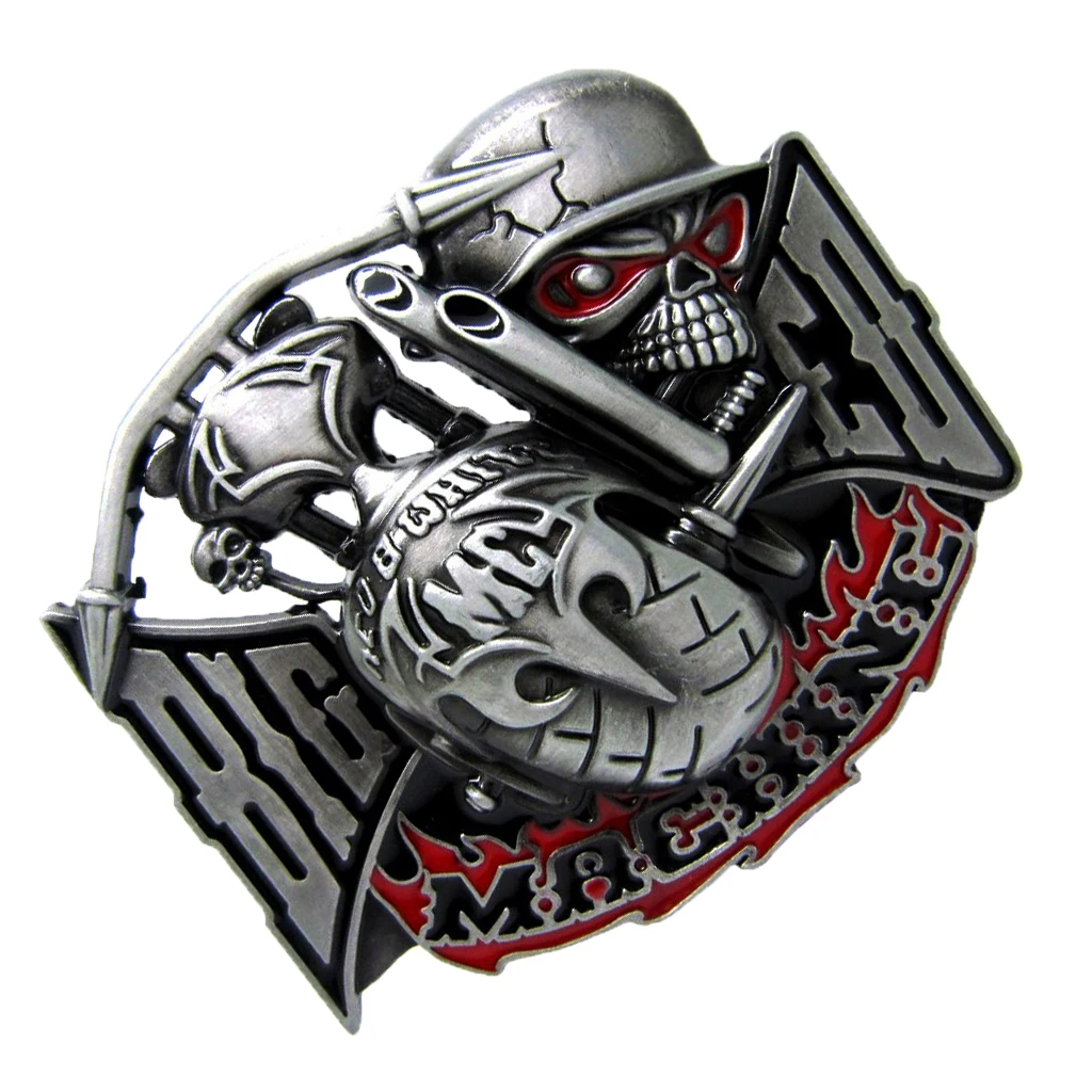 Retro Gothic Ghost Skull Head Western Belt Buckle For Men's 3.6-3.9cm(1.4''-1.5'') Wide Leather Belt