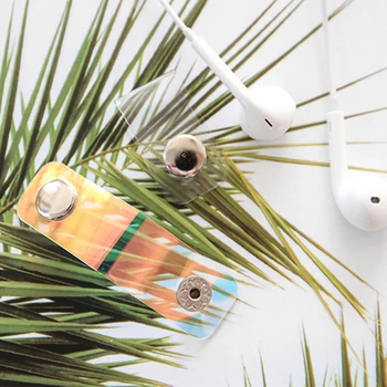 

1pc Universal Line Clip Winder PVC Laser Snap Button Earphone Cable Storage Buckle Stationery Organizer Portable Desk Storage