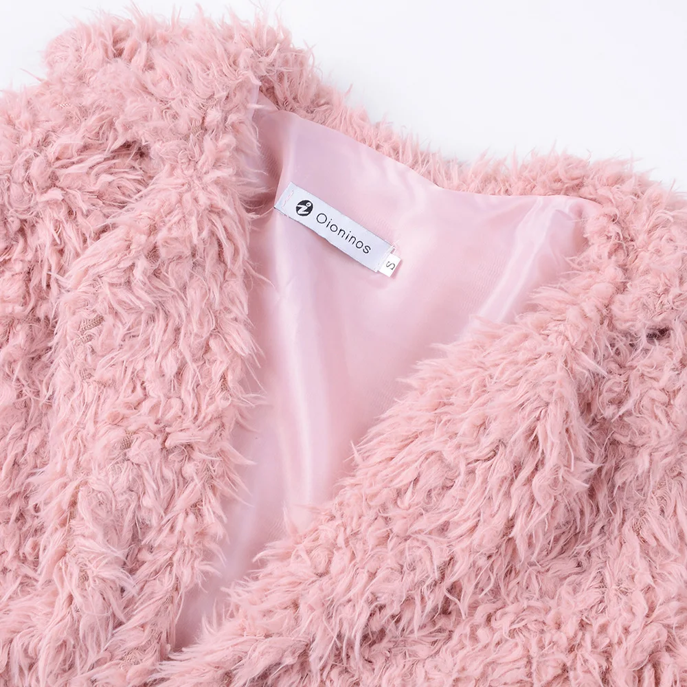 

AliExpress Hot Selling Winter Plush Overcoat Women's New Style Fold-down Collar Furry Middle Long Coat Cotton-padded Clothes 806