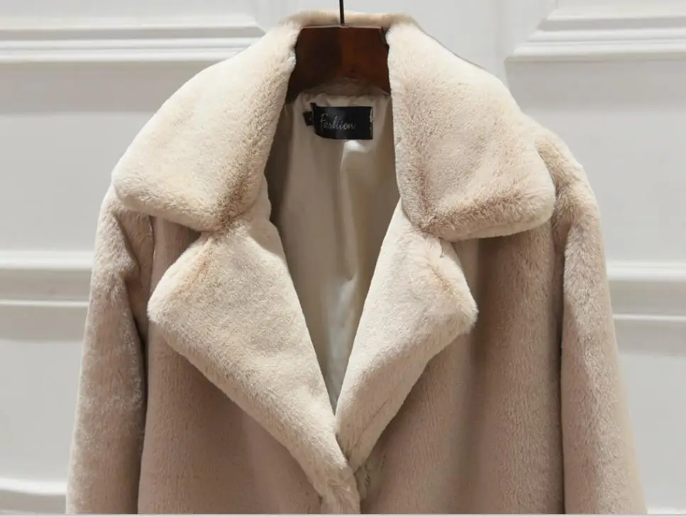 Осенне-зимняя женская куртка из искусственного меха норки, женская Свободная куртка, толстая теплая верхняя одежда больших размеров, пальто, роскошные первоклассные длинные шубы