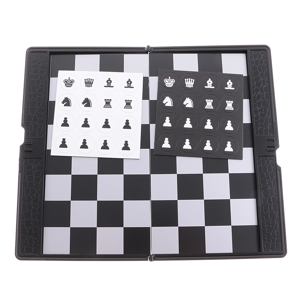 Foldable Mini Magnetic Chess Set Portable Wallet Pocket Chess Board Games with 32 Chess Pieces
