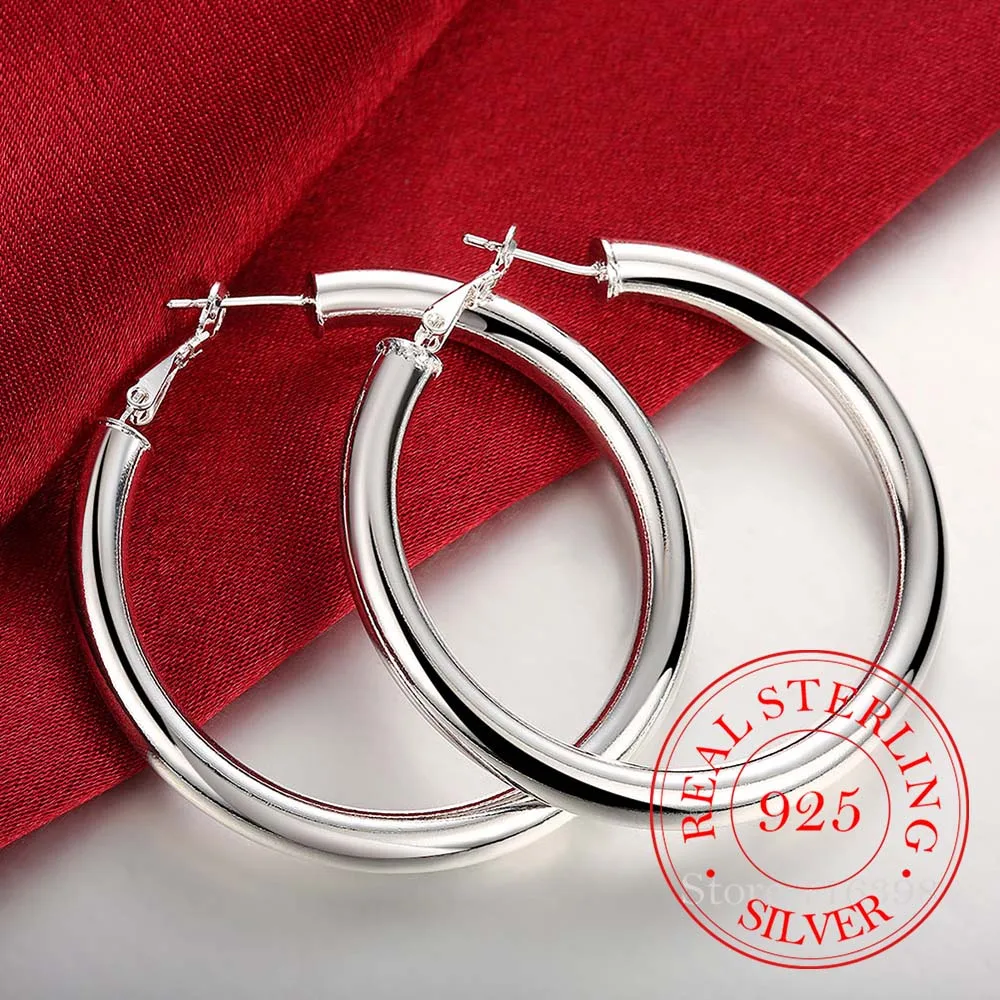 Hyperbole aro-Pendientes de plata de primera ley para mujer, aretes pequeños, plata esterlina 925, círculo redondo, liso, Simple, 2020