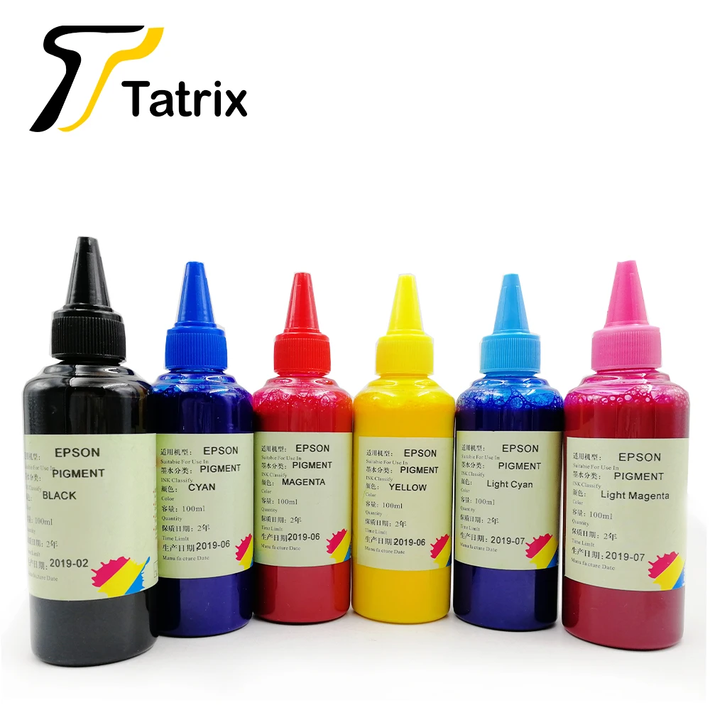 Татрикс 6X100 мл заправка чернил для картриджей Epson, пигментные чернила фоточернила для струйный принтер Epson