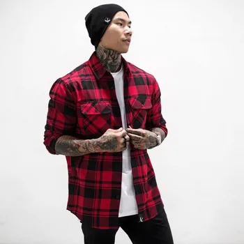 

Men Plaid Shirt Camisas Social 2019 Autumn Men's Fashion Plaid Long-sleeved Shirt Male Button Down Casual Check Shirt
