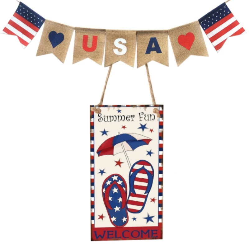 American Independence Day Hanging Plaques &amp Signs Wooden Sign For Crafts Wall Decor Club Bar Decoration | Дом и сад