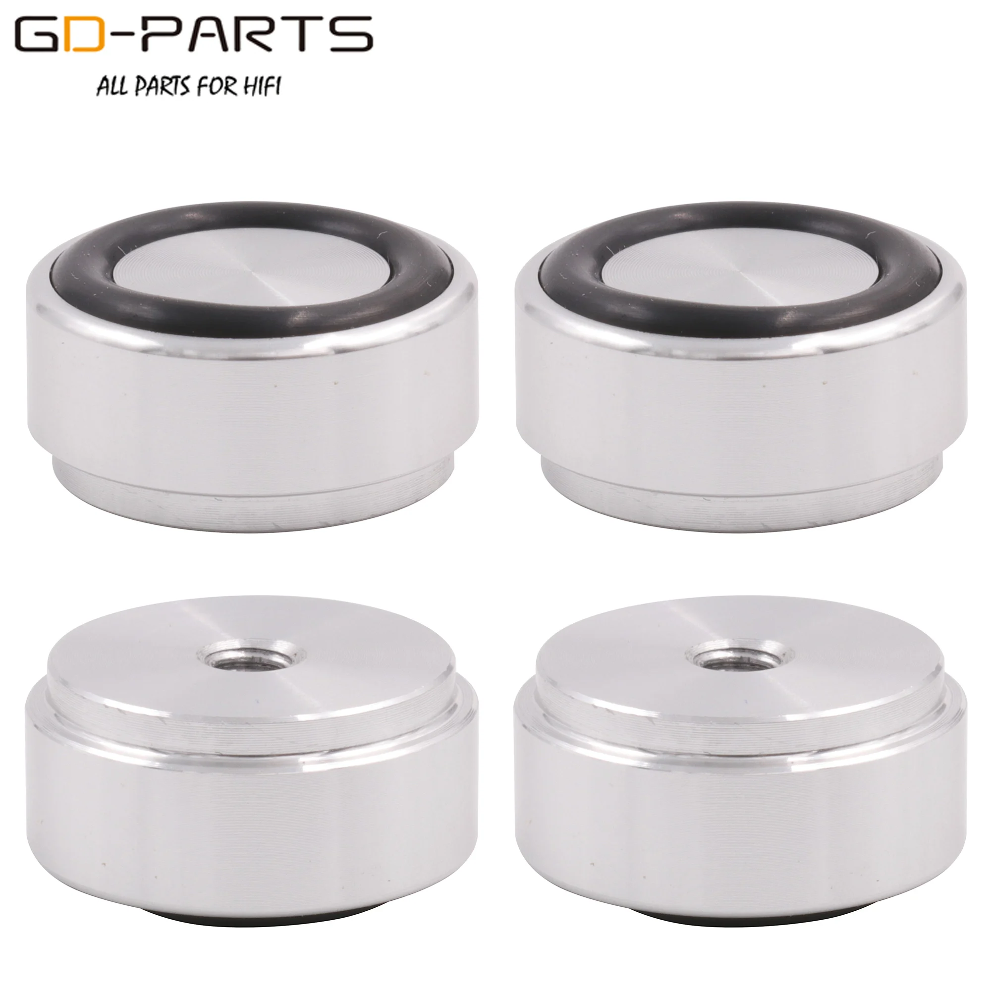 20mm-10mm MINI CNC Machined Solid Full Aluminum Isolation Feet Stands Damper Floor Base For Speaker AMP Computer Monitor 4PCS 3