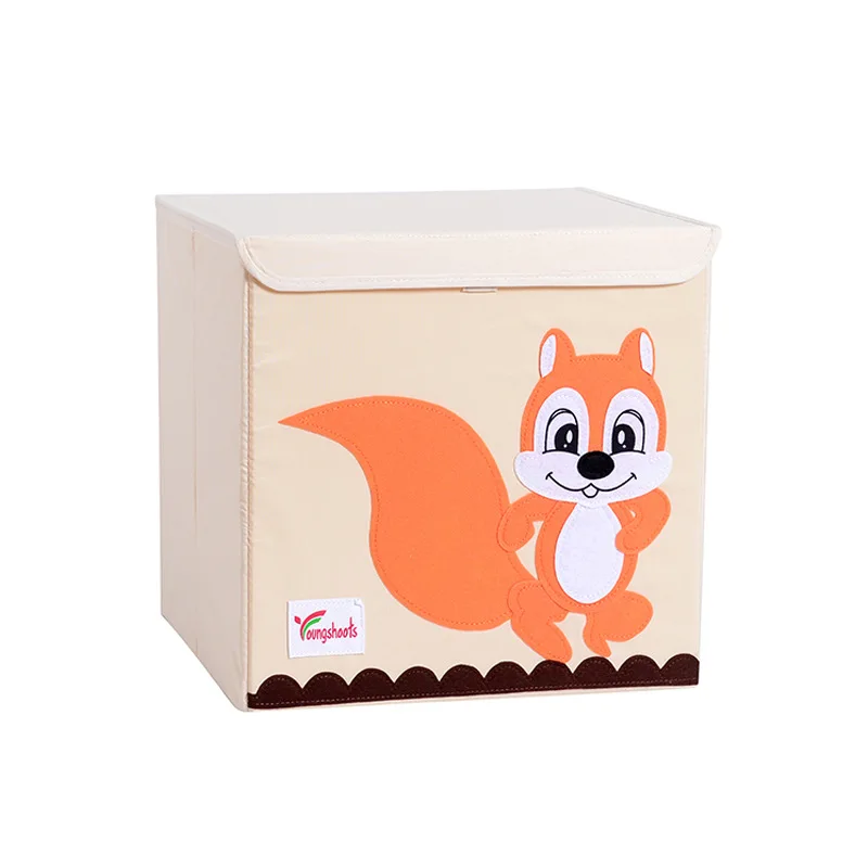 3D мультфильм животных вышивка складной ящик для хранения мыть ткань Оксфорд шкаф сумка для хранения детские игрушки Органайзер 33*33*33 см ящики - Цвет: 2