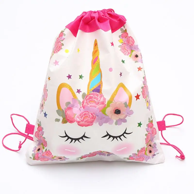 

1pcs Angel Unicorn Non-woven Bag Fabric Backpack Child Travel School Bag Decoration Mochila Drawstring Gift Bag