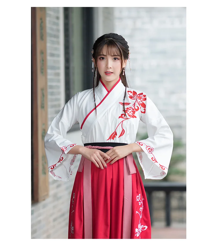 Традиционная китайская одежда для женщин Hanfu платье феи древняя династия Хань костюмы принцессы Национальный сценический народный танец одежда DN4145