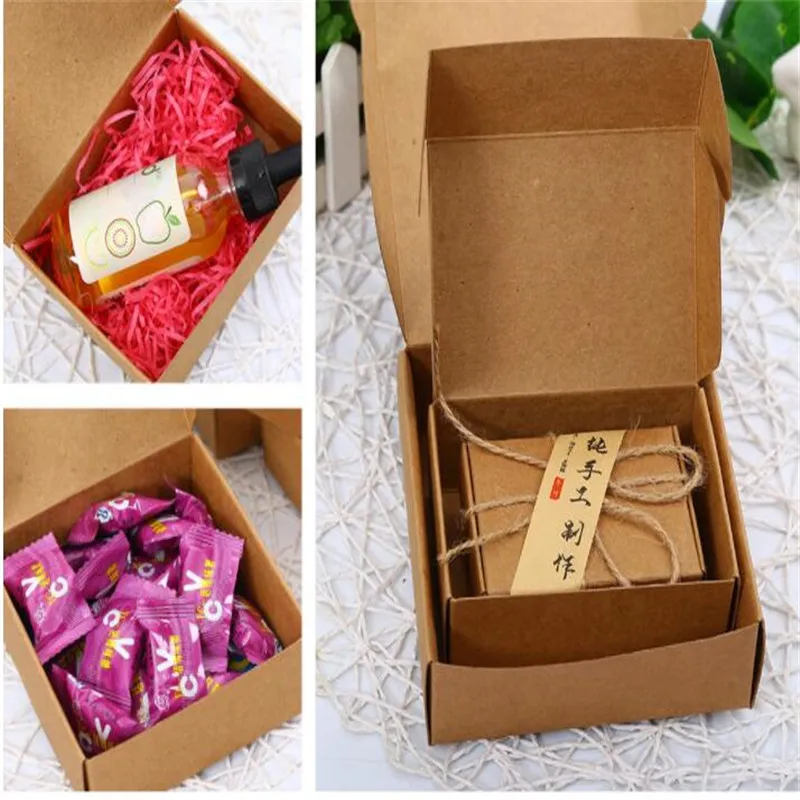10 шт/лот коричневая крафт-бумажная коробка коробочка для ювелирных изделий для ремесла из картона упаковка подарочная коробка мыло ручной работы коробки для конфет