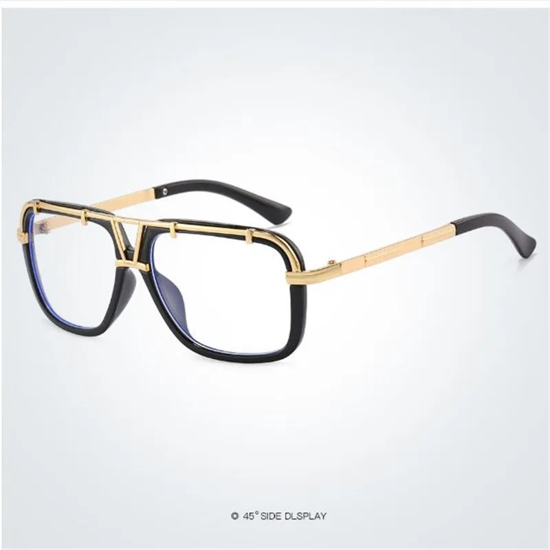Европейский и американский Стиль Солнцезащитные очки квадратная металлическая оправа солнцезащитные очки модные плоские зеркальные A40190