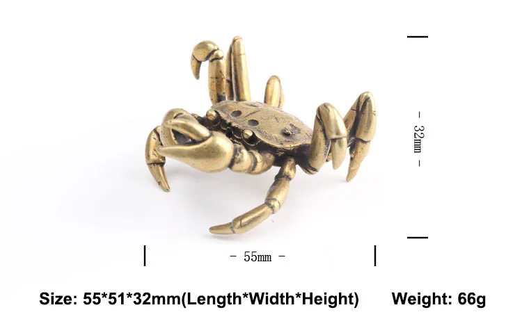 Твердая латунная Статуэтка краба Украшения медная ручная работа антикварные миниатюрные фигурки животных офисные настольные предметы интерьера