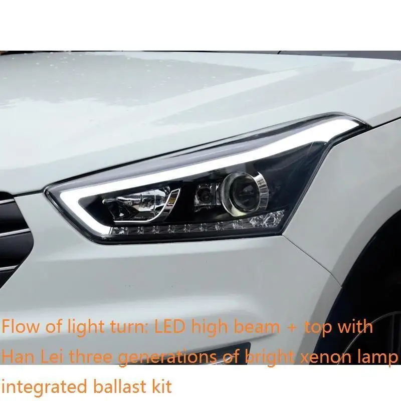MODEL G Автомобильные дневные ходовые огни, запчасти Cob, внешний стиль, Drl светодиодные фары, задние Автомобильные фары в сборе 17 для hyundai IX25 - Цвет: MODEL G