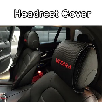 

Car Headrest Cover For Suzuki Vitara Carbon Fiber Leather Car Headrest Protector Case Interior Accessories