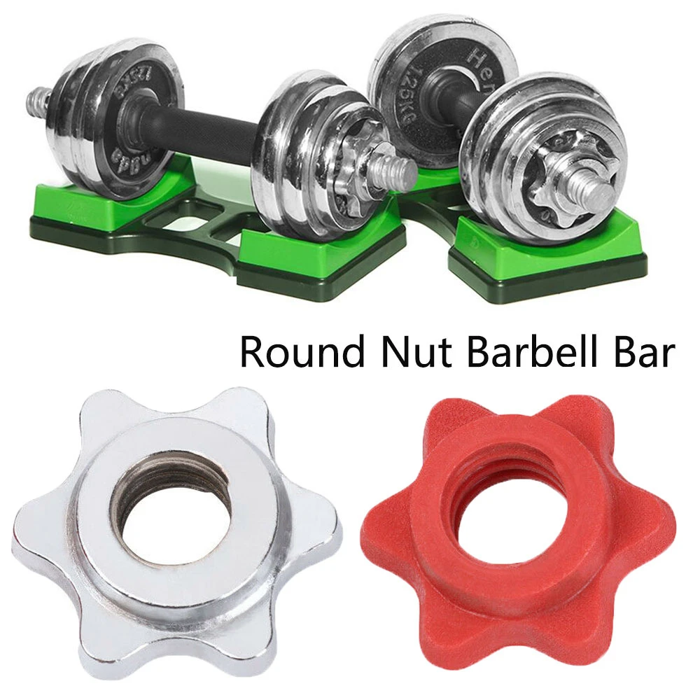 Barbell Collars Anti-slip Weight Lifting Accessories Fixed Dumbbell Nut Hexagon Nut Barbell Bar Collar Screw