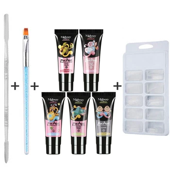 

DIY Quick Dry Glue Steel Push Manicure Long Lasting UV Building Soak Off Art Nail Extension Slip Solution Poly Gel Set Glossy