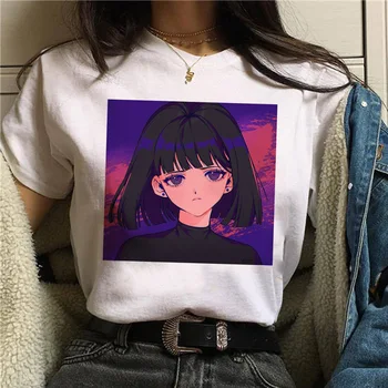 

WVIOCE Sailor Moon Tops for Women Cartoon Cat Print Loose White T Shirt Slim Fit Short Sleeve Tops Soft Women Tshirts Clothing