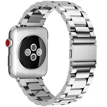 

Solid Stainless Steel Metal Bands for Apple Watch Strap Replacement for iWatch Series 1/2/3/4/5 Wrist Strap 38/40/42/44mm