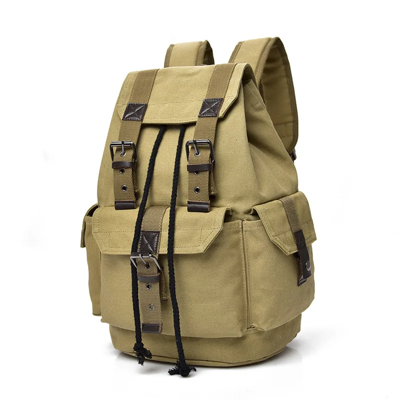 Дорожная сумка для багажа, Холщовый походный армейский тактический рюкзак, уличный походный рюкзак, мужской военный рюкзак mochila - Цвет: khaki
