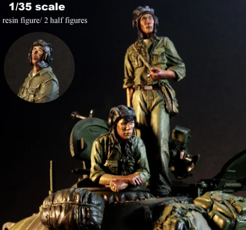 В разобранном виде 1/35 стенд древний воин экипаж танка(3 фигурки) каучуковая фигурка Неокрашенная модель комплект