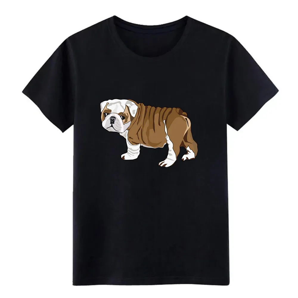 bulldog puppy t shirt men designer 100 cotton Crew Neck Family Anti