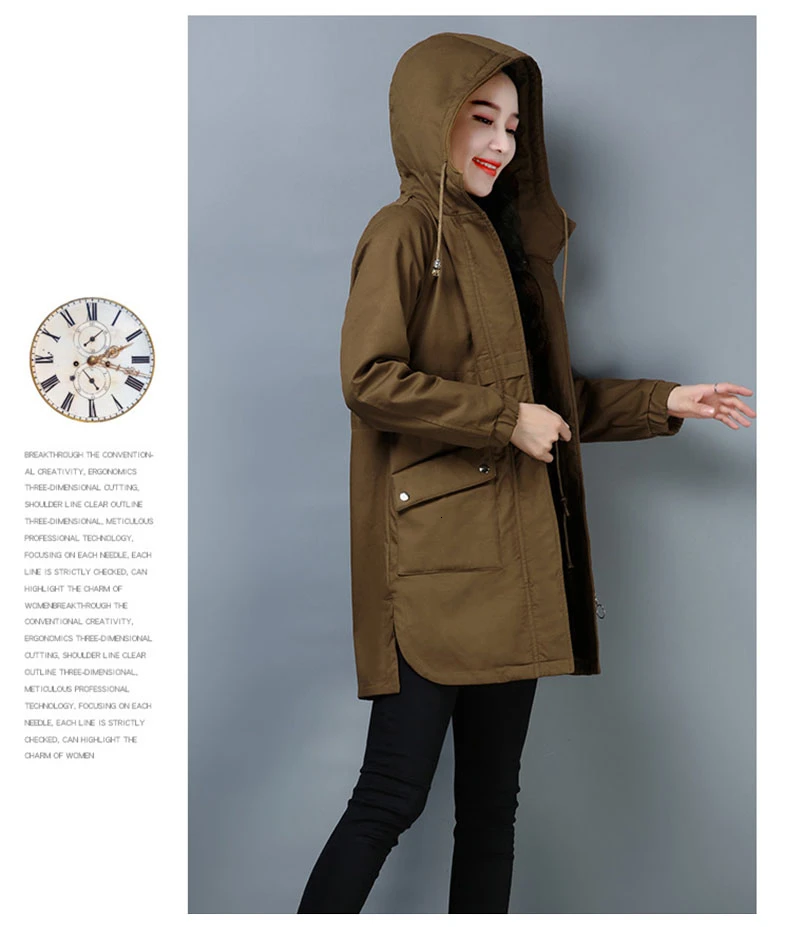 Hot Brand Plus velvet Parkas Jackets Women's Winter New Loose Hooded Coats Female Thick Warm Down Cotton Long Outwear LZ065