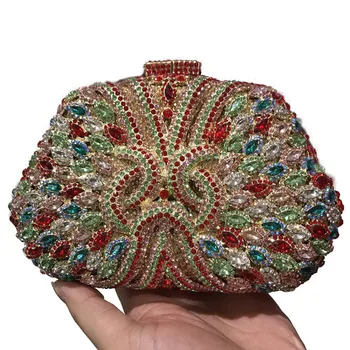 

Latest Design Female Prom Purse Bridal Shoulder Bag Bridal Wedding Box Clutch Bags Rhinestone Wedding Party Clutch Evening Bags