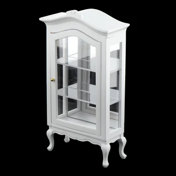 

1/12 Dollhouse Miniatures Wooden Cupboard Wine Cabinet Shelf for Kitchen Dining Room