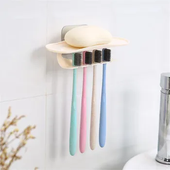 

Free Punch Seamless Paste-style Bathroom Toothpaste Toothbrush Shaver Knife Wall Toothbrush Holder Bathroom Storage Rack