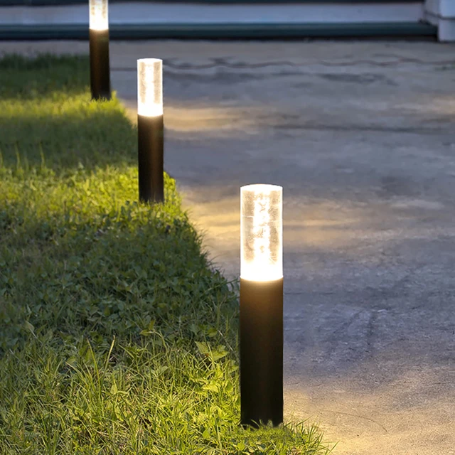 Ensemble de 4 lampes d'extérieur sur pied en acier inoxydable pour