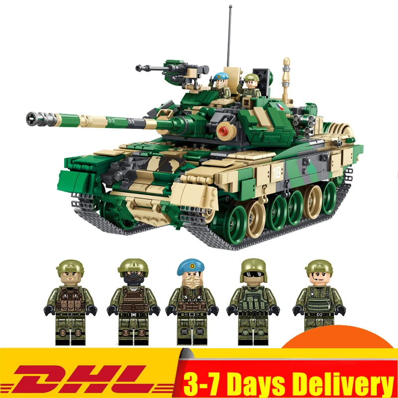 

2019 1773pcs 632005 Military T-90 Main Battle Tank with SWAT Minifigure Model Sets Building Blocks Bricks Toys for Kids Gift