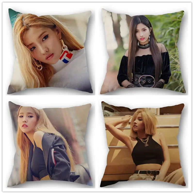 

Custom KPOP (G)I-DLE Soyeon Cotton Linen Square Zippered Pillow Cover For Office Family DIY Your Picture 45*45cm Drop Shipping