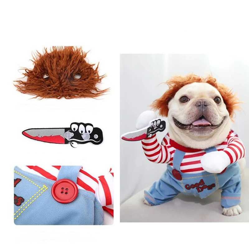 

French Bulldog Adjustable Cosplay Costume Funny Halloween Pet Dog Clothes Novelty Clothing For Medium Large Dogs Labrador GQC01