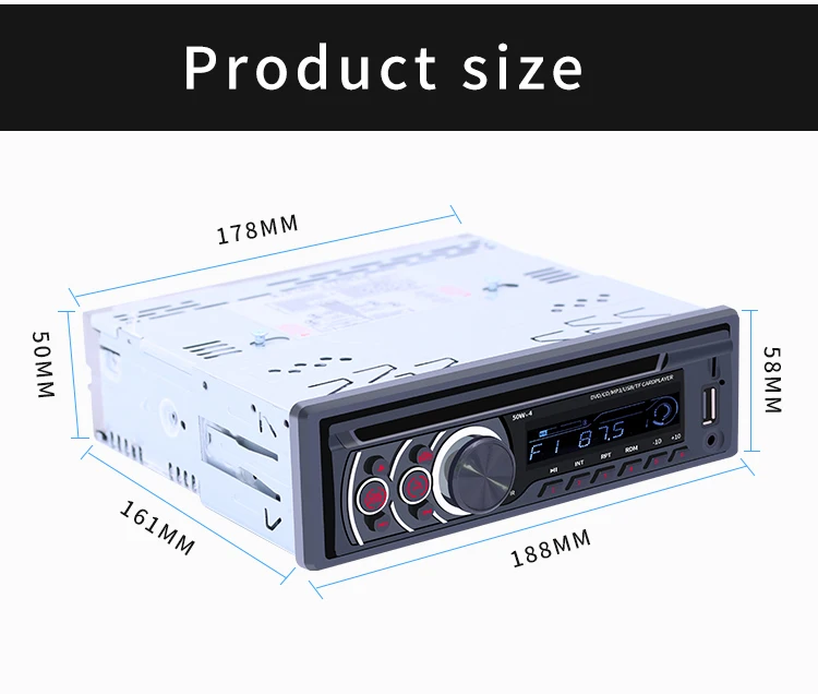Автомобильный CD-плеер DVD VCD Player Bluetooth 4,0 Аудиомагнитола видео Выход музыкальный плеер DVD плеер/USB/AUX/TF ЖК-дисплей авто мультимедийный автомобильный DVD